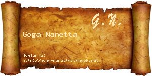 Goga Nanetta névjegykártya